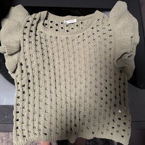 ZARA Olive green crochet womans top.  Size Small.  Never worn